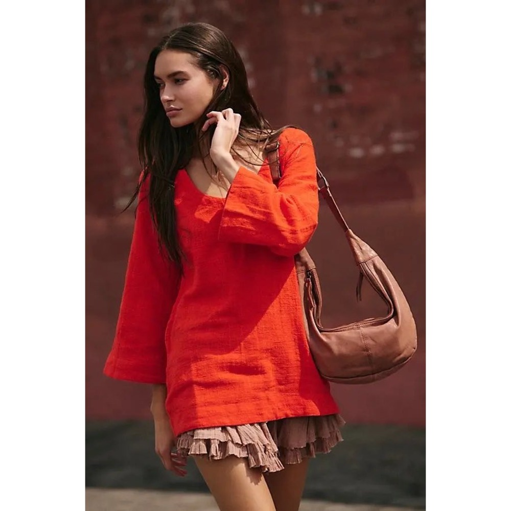 Free People Casey Tunic in Tangerine‎ Size Medium